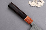 Couteau santoku 16,5cm japonais artisanal Toshihiro Wakui Aogami 2 damas laminé