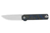 Couteau pliant QSP Lark 144E manche carbone/G10 noir et bleu 10,8cm