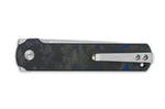 Couteau pliant QSP Lark 144E manche carbone/G10 noir et bleu 10,8cm