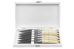 Coffret 6 couteaux de table Prestige Laguiole Bougna manches en os ouvragés