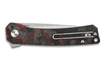 Couteau pliant QSP Osprey shredded 139F1 manche en carbone et G10 gris/rouge 10,8cm