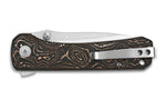 Couteau pliant QSP Hawk 131T manche en carbone incrusté de cuivre 10,5cm noir/bronze