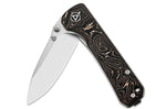 Couteau pliant QSP Hawk 131T manche en carbone incrusté de cuivre 10,5cm noir/bronze