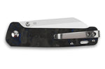 Couteau pliant QSP Penguin 130TBL manche en carbone/G10 noir et bleu 10,2cm