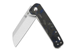 Couteau pliant QSP Penguin 130TBL manche en carbone/G10 noir et bleu 10,2cm