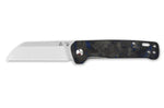 Couteau pliant QSP Penguin 130TBL manche en carbone/G10 noir et bleu 10,2cm