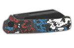 Couteau pliant QSP Penguin 130SJF2 lame noire manche en carbone multicolore 10,3cm