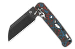 Couteau pliant QSP Penguin 130SJF2 lame noire manche en carbone multicolore 10,3cm