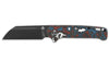Couteau pliant QSP Penguin 130SJF2 lame noire manche en carbone multicolore 10,3cm