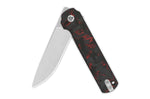 Couteau pliant QSP Lark 144D manche en carbone/G10 noir et rouge 10,8cm