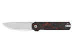 Couteau pliant QSP Lark 144D manche en carbone/G10 noir et rouge 10,8cm