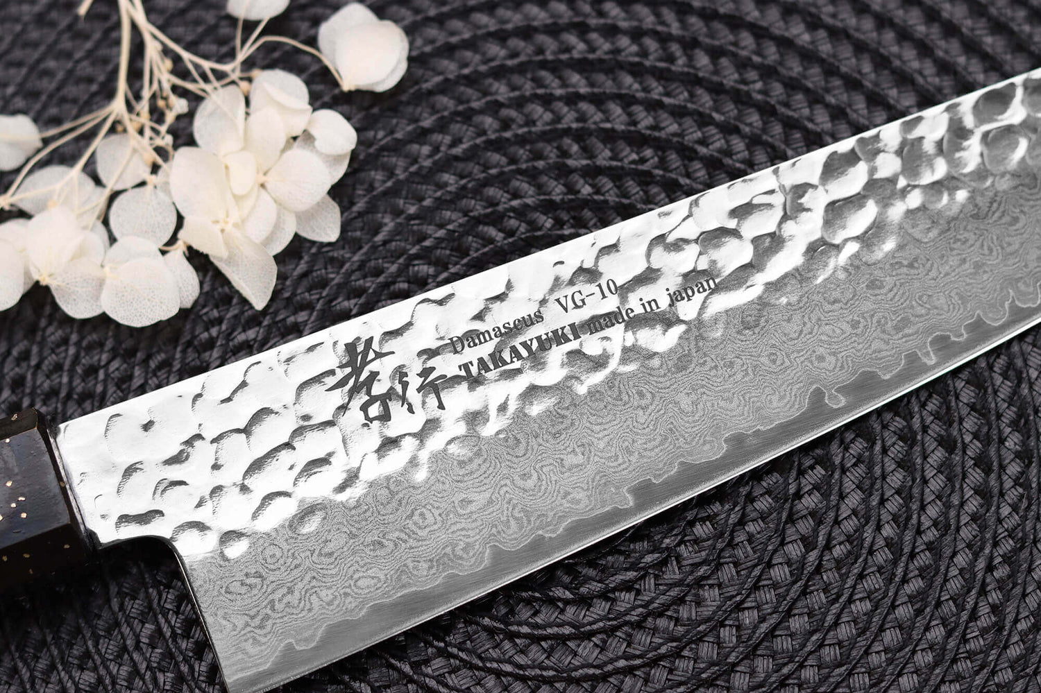 Couteau de chef 21cm japonais Sakai Takayuki Kashi Urushi VG10 damas