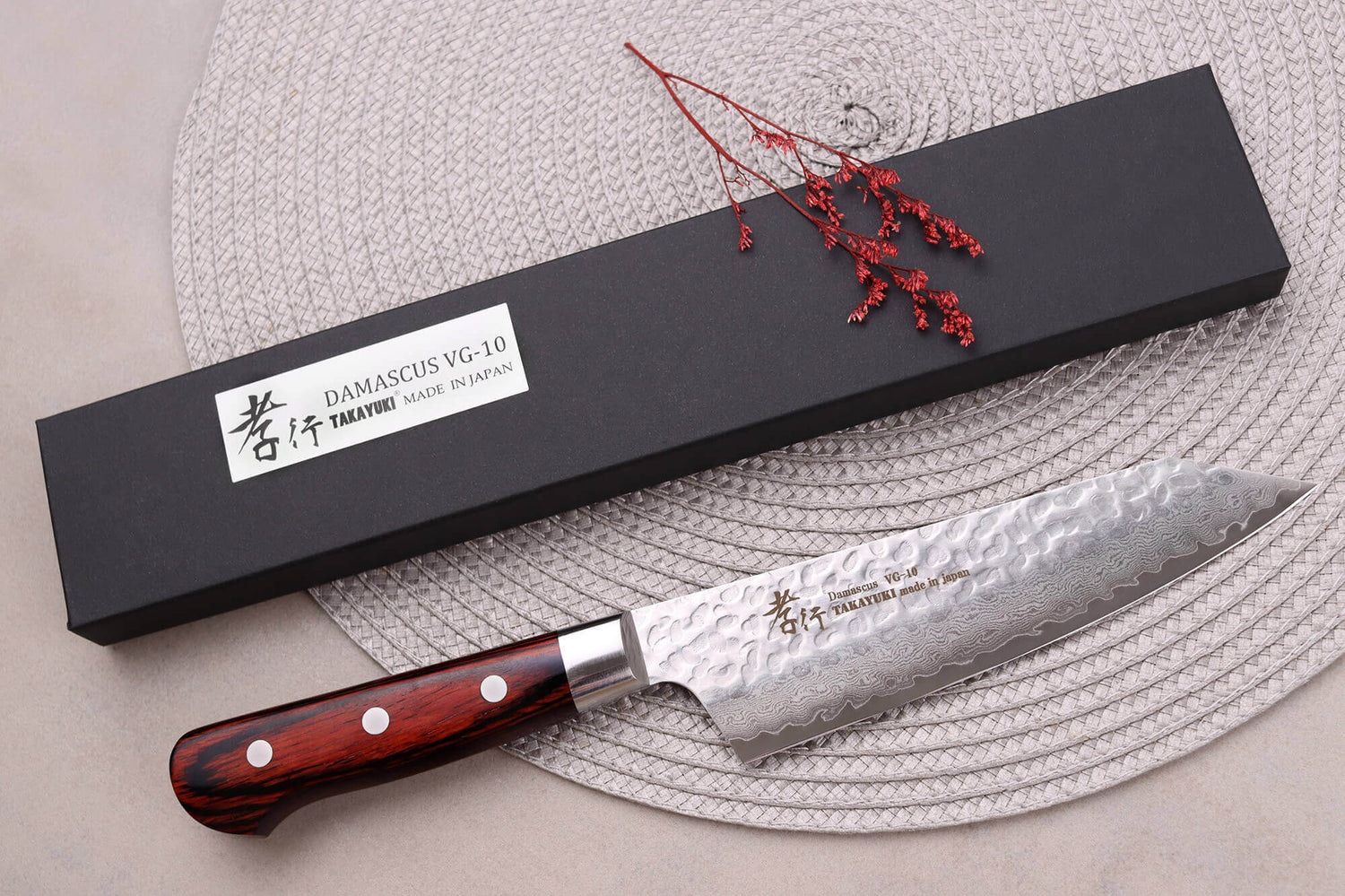 Couteau santoku kiritsuke japonais 16cm Sakai Takayuki Damascus Western 33 couches