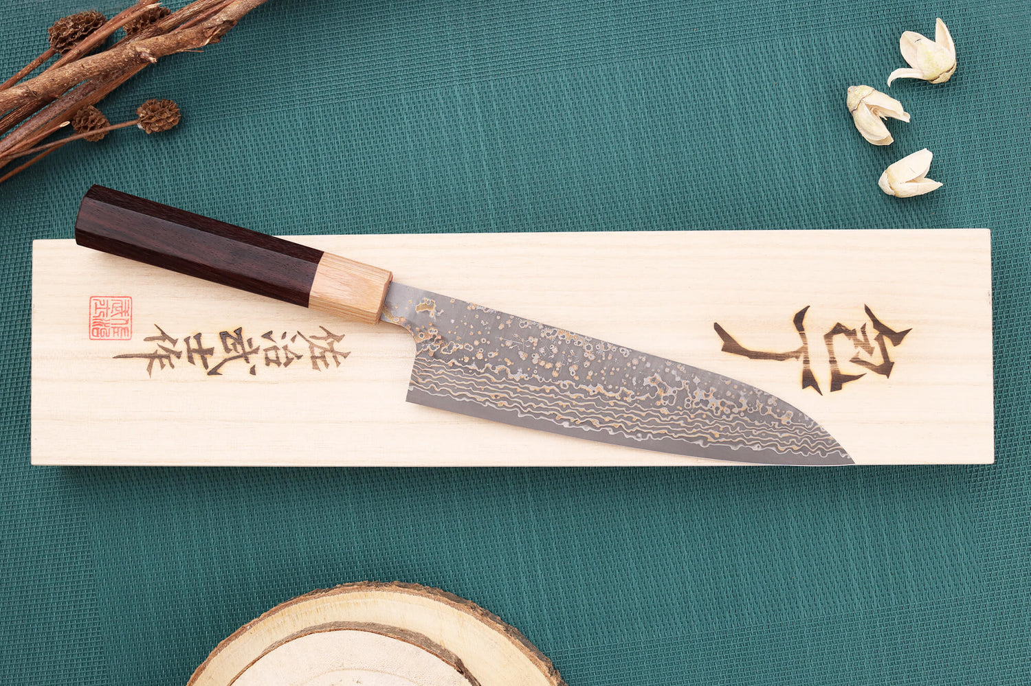 Couteau de chef 18cm japonais artisanal Takeshi Saji VG10 Gold
