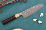 Couteau santoku 16,5cm japonais artisanal Takeshi Saji VG10 Gold