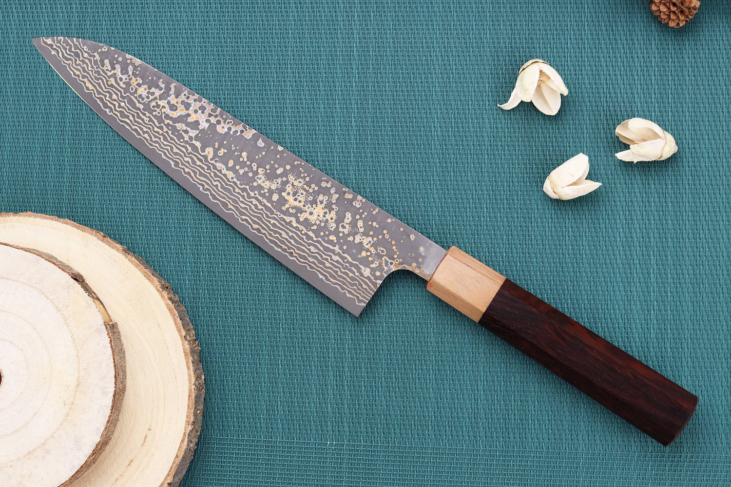 Couteau de chef 21cm japonais artisanal Takeshi Saji VG10 Gold
