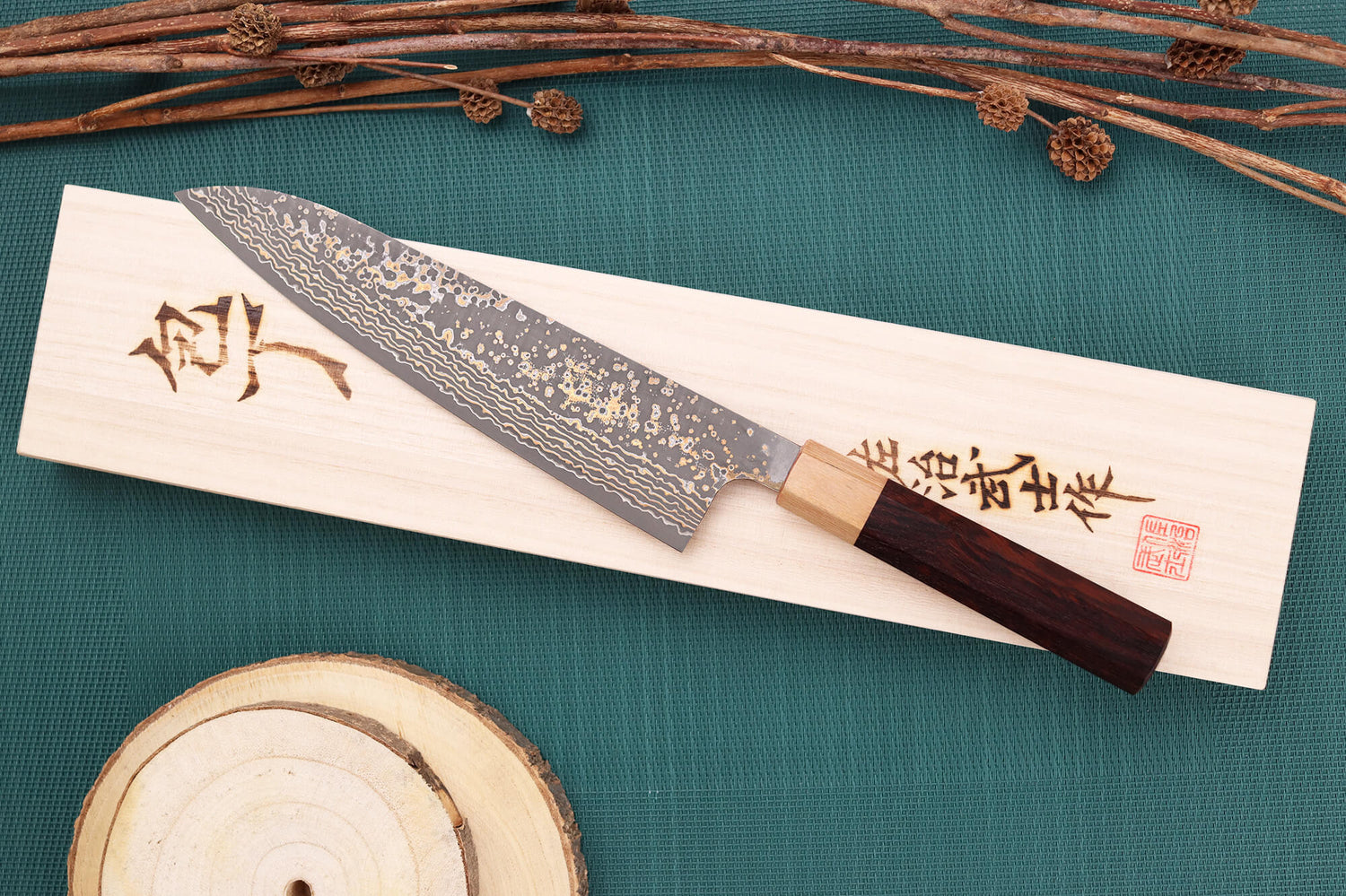 Couteau de chef 21cm japonais artisanal Takeshi Saji VG10 Gold