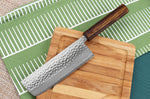 Couteau nakiri 16,5cm japonais artisanal Masutani martelé manche en chêne