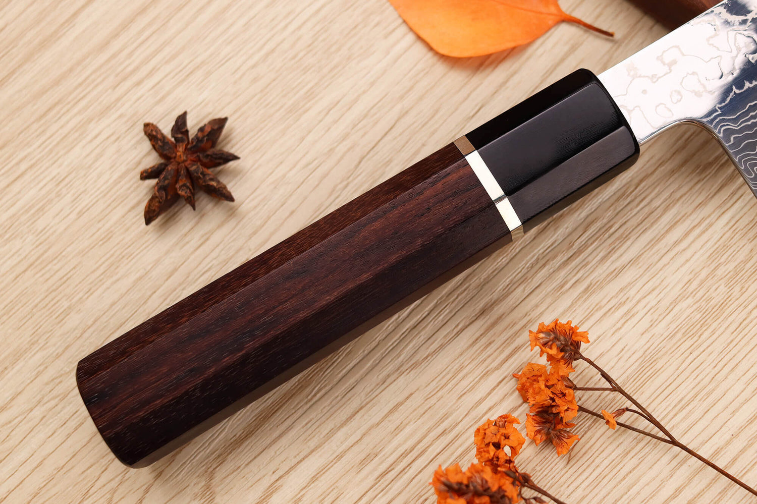 Couteau de chef kiritsuke 21cm japonais artisanal Sukenari SG2 damas