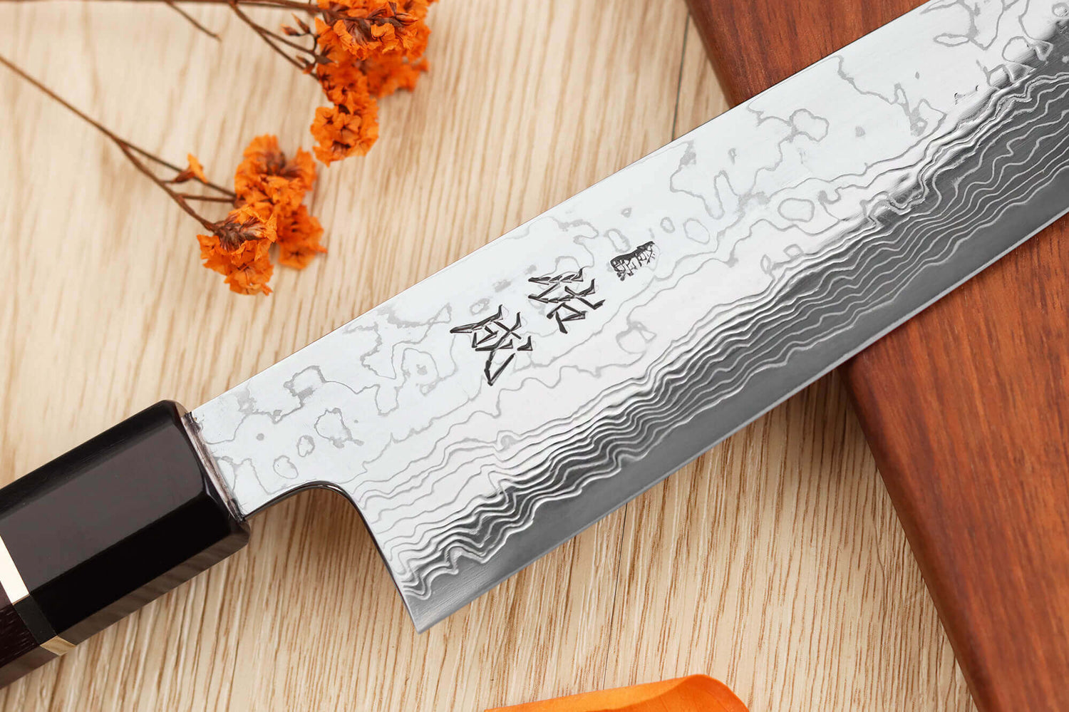 Couteau de chef kiritsuke 21cm japonais artisanal Sukenari SG2 damas