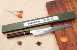 Couteau sujihiki kiritsuke 24cm japonais artisanal Sukenari SG2 damas