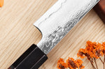 Couteau sujihiki kiritsuke 24cm japonais artisanal Sukenari SG2 damas