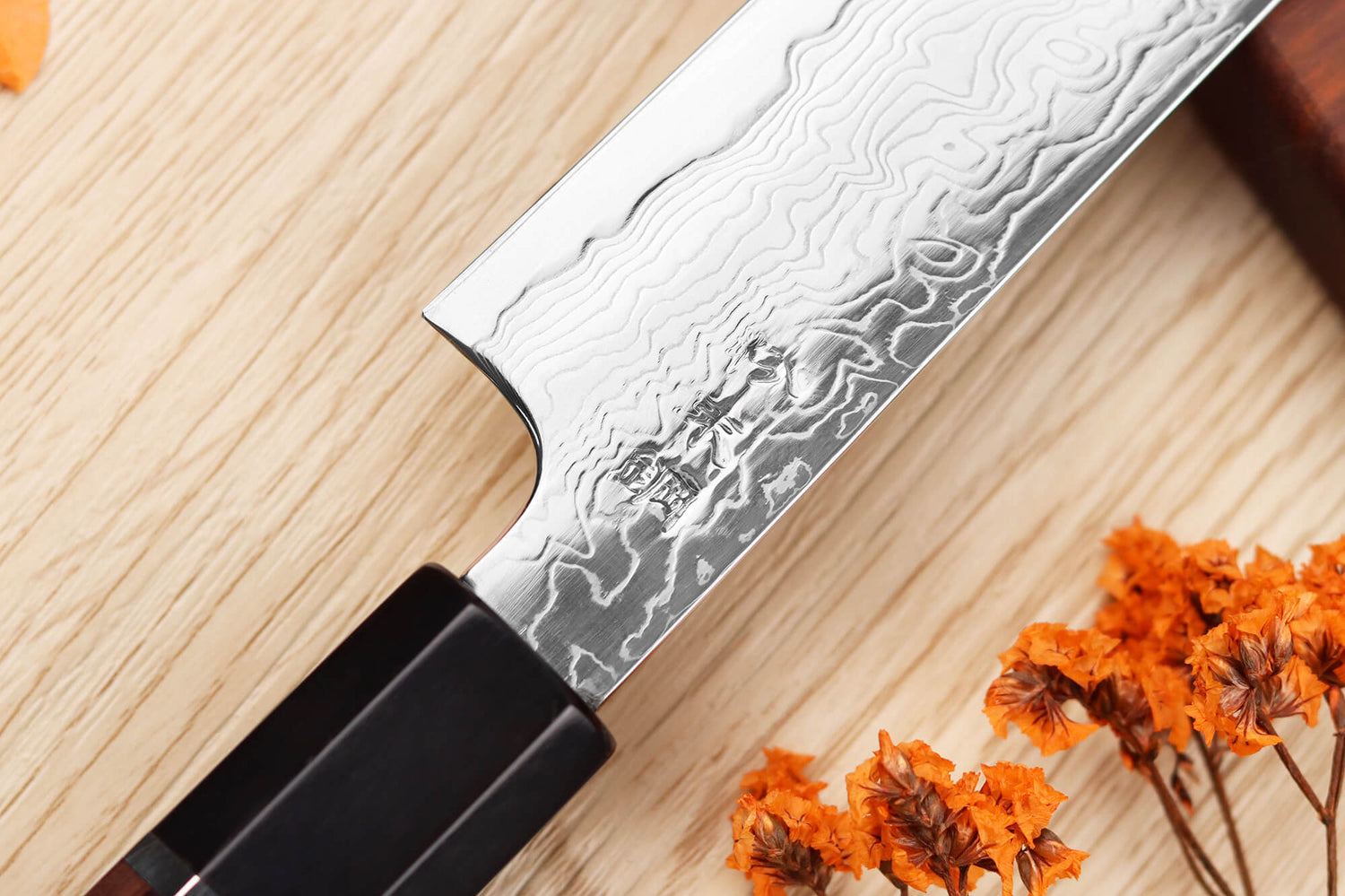 Couteau sujihiki kiritsuke 24cm japonais artisanal Sukenari SG2 damas