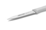 Couteau d'office Arcos Nova lame dentée en acier Nitrum manche blanc 10cm