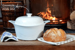 Couvercle à pain pour cocotte Cookut 24cm en céramique blanche