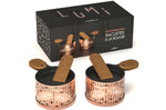 Service à raclette à la bougie Cookut Lumi Les Plus Brillantes poêlons + spatules pour 2 - Cuivre