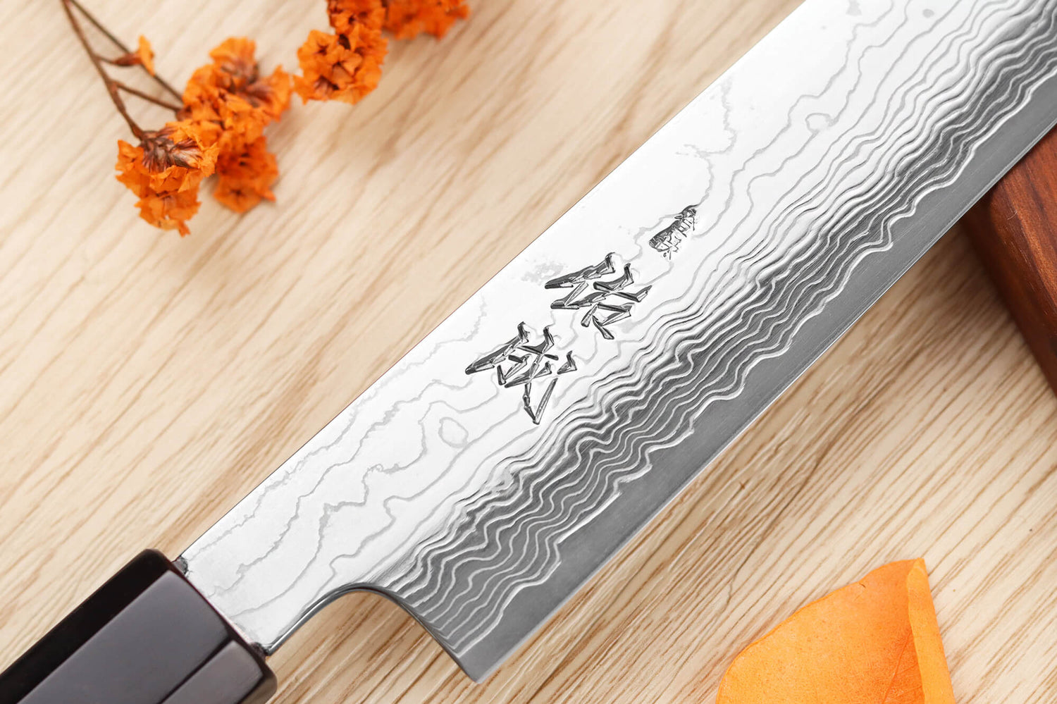 Couteau sujihiki kiritsuke 27cm japonais artisanal Sukenari SG2 damas