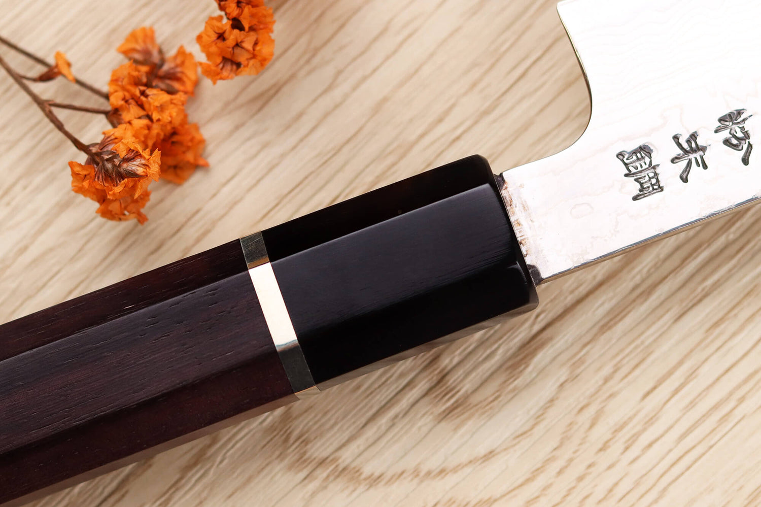 Couteau sujihiki kiritsuke 27cm japonais artisanal Sukenari SG2 damas