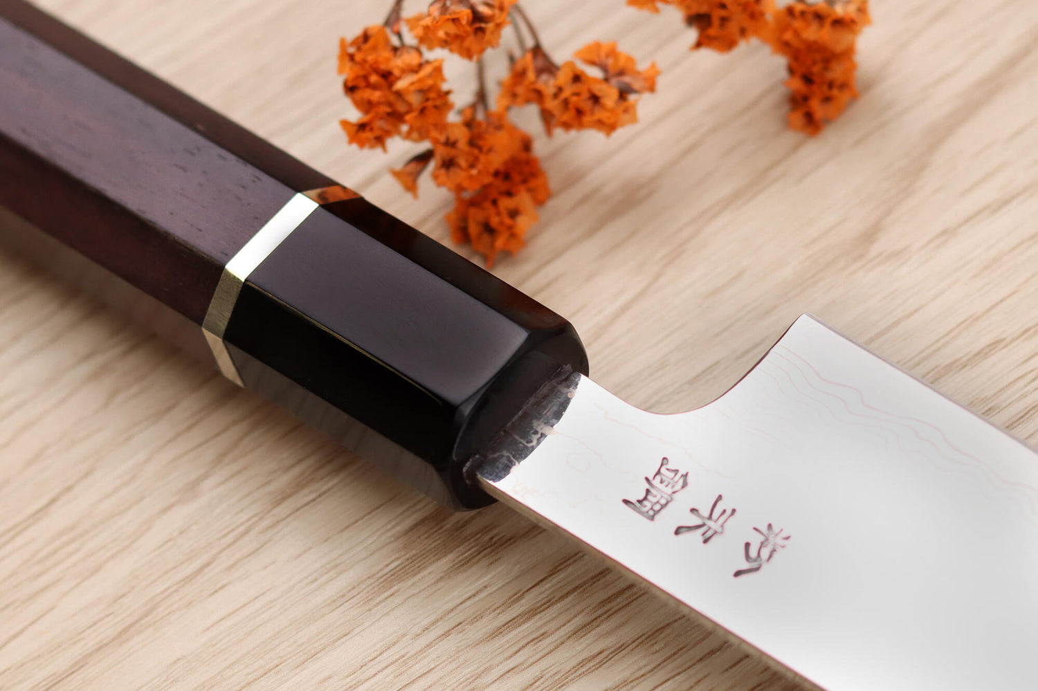 Couteau sujihiki kiritsuke 27cm japonais artisanal Sukenari SG2 damas