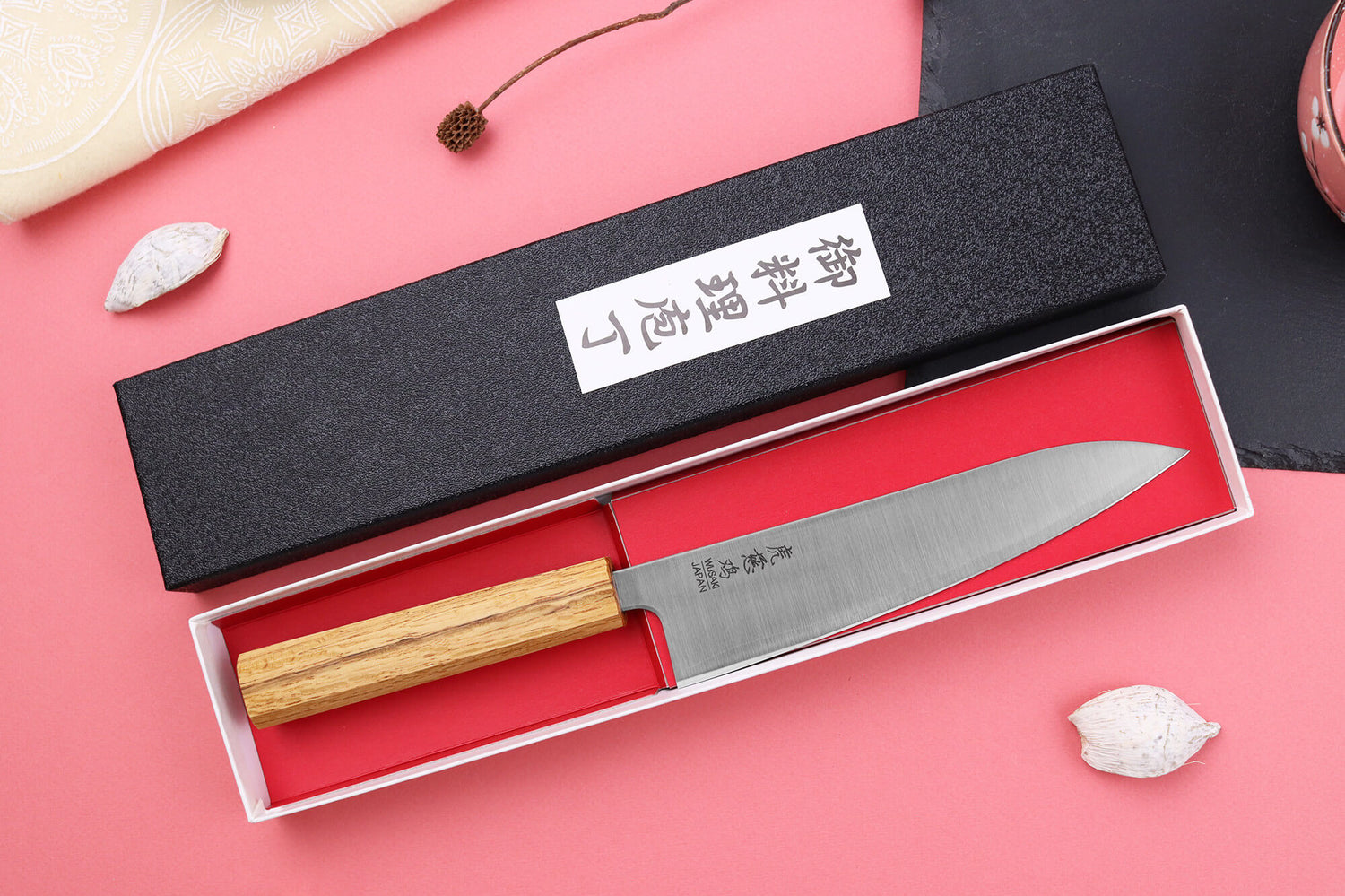 Couteau de chef japonais artisanal Wusaki Migaki G3 18cm