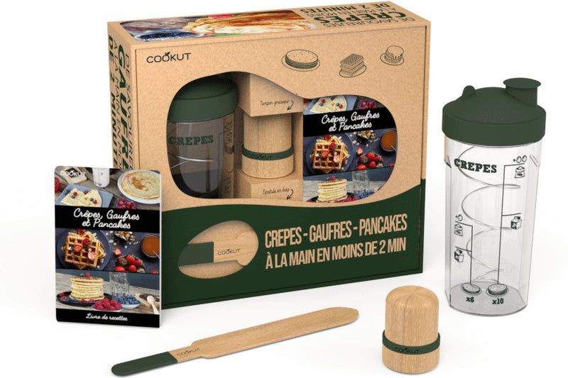 Coffret cadeau Cookut Miam Factory pour crêpes, gaufres et pancakes - Vert