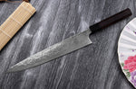 Couteau sujihiki japonais artisanal Takeshi Saji R2 Damas 27cm