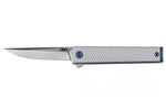 Couteau pliant CRKT CEO Microflipper 7081 manche en aluminium gris 8,25cm