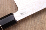 Couteau santoku 19,5cm japonais artisanal Sukenari ZDP-189 damas manche en ébène
