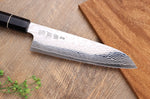 Couteau santoku 19,5cm japonais artisanal Sukenari ZDP-189 damas manche en ébène