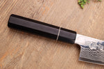 Couteau santoku 19,5cm japonais artisanal Sukenari ZDP-189 damas manche en ébène