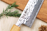 Couteau de chef kiritsuke 21cm japonais artisanal Wusaki Yaketa AUS10 damas