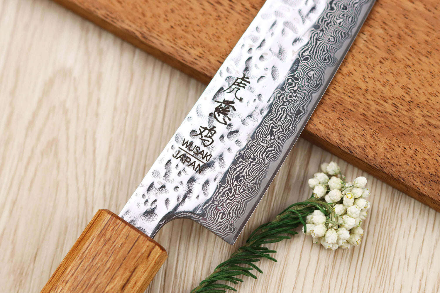 Couteau universel japonais artisanal Wusaki Yaketa AUS10 damas 15cm