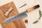 Couteau de chef japonais artisanal Wusaki Yaketa AUS10 damas 21cm