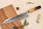 Couteau de chef japonais artisanal Wusaki Yaketa AUS10 damas 24cm