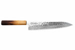 Couteau de chef japonais artisanal Wusaki Yaketa AUS10 damas 24cm