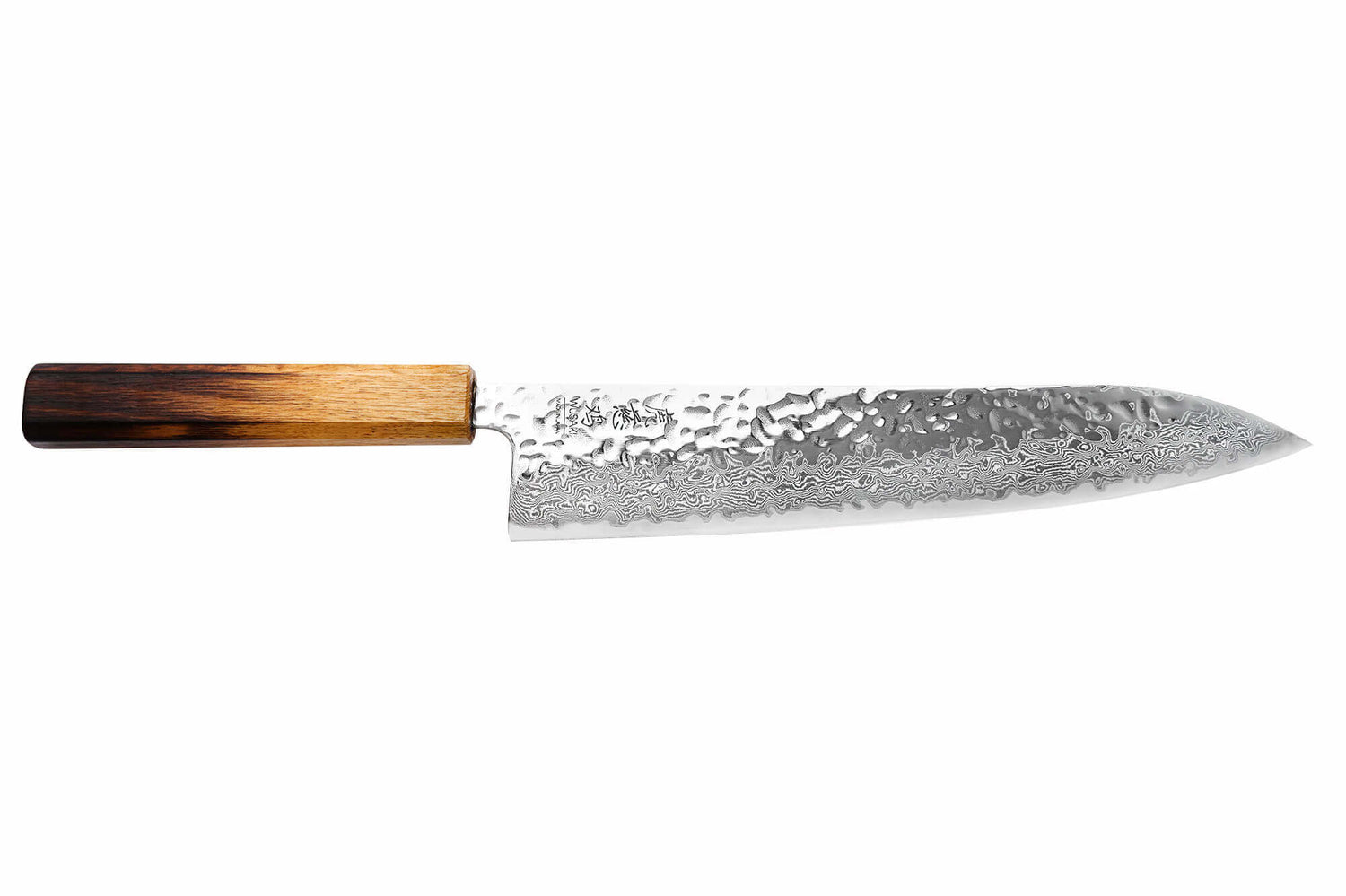 Couteau de chef japonais artisanal Wusaki Yaketa AUS10 damas 24cm