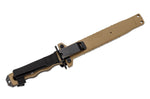 Couteau Benchmade SOCP 185SBK_1 lame semi-dentée 18cm manche ajouré en G10 taupe avec étui