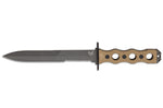 Couteau Benchmade SOCP 185SBK_1 lame semi-dentée 18cm manche ajouré en G10 taupe avec étui