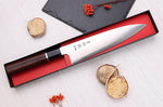Couteau de chef 21cm japonais artisanal Sukenari HAP40 San Maï manche en bois de rose