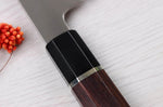 Couteau de chef kiritsuke 21cm japonais artisanal Sukenari HAP40 San Maï manche en bois de rose